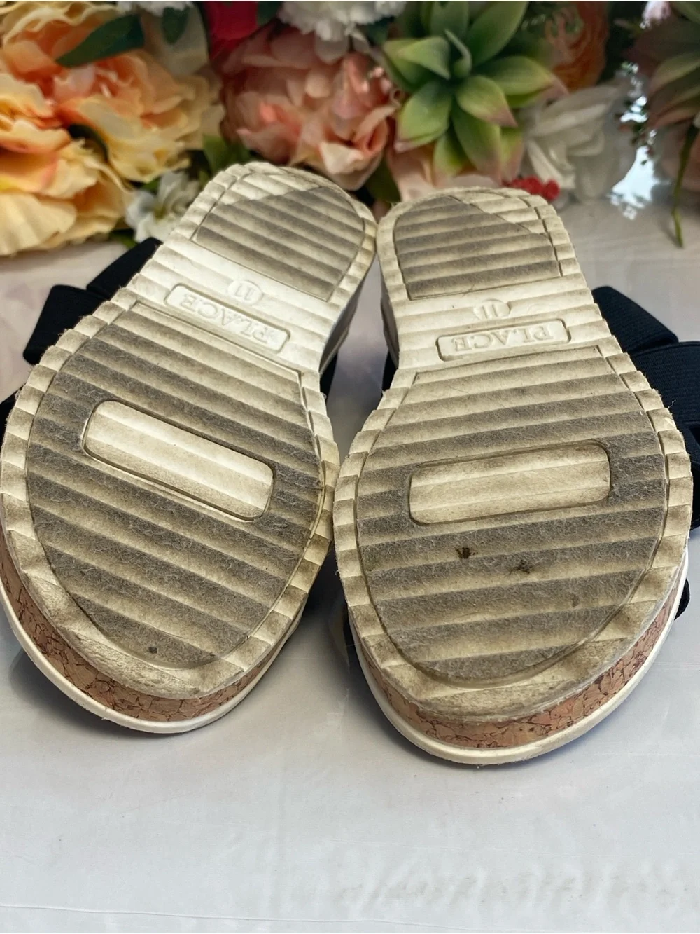 The Children’s Place Girls Elastic Strap Comfort Sandals Black Youth 11